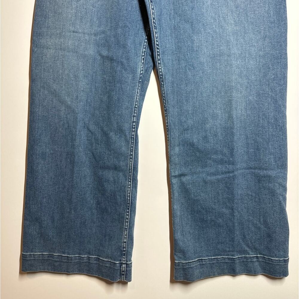 Maeve Anthropologie Colette Cropped Wide Leg Jeans Denim Medium 34T 34 Tall NWT - Picture 3 of 13